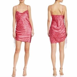 New CINQ A SEPT Astrid Ditsy Satin Cocktail Dress NWT Size 6